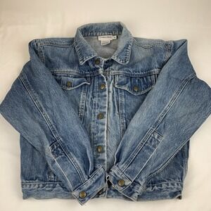 Vintage Calvin Klein Denim Jean Jacket Women's Size Small Made In USA 90's